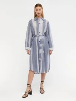 Object Kleid "Malina" In Blau/ Weiß -Limango Verkäufe object kleid malina in blau weiss 1