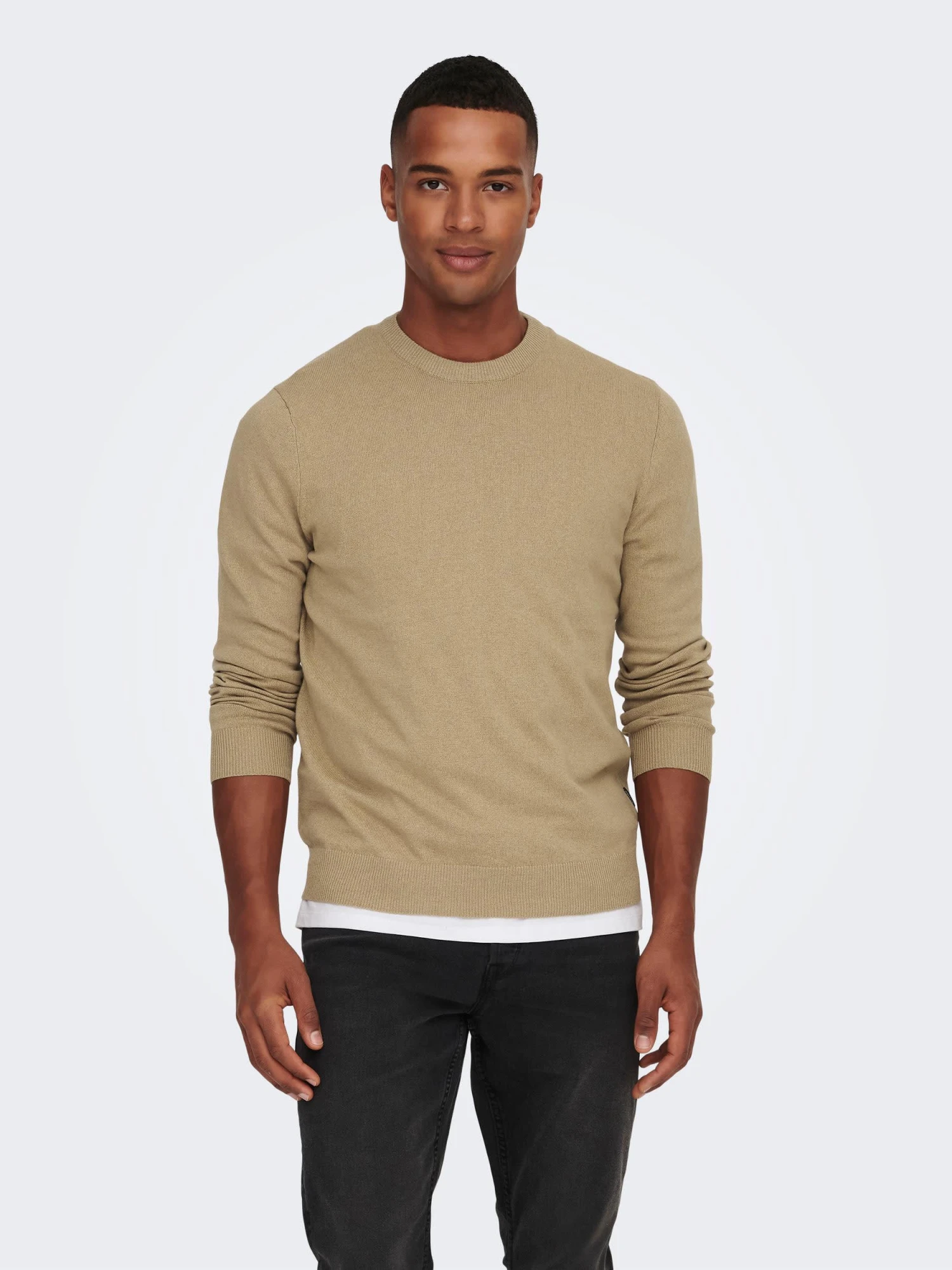 Only & Sons ONSREX LIFE REG 12 CREW KNIT Grau 3 Only & Sons ONSREX LIFE REG 12 CREW KNIT Grau – Bild 3