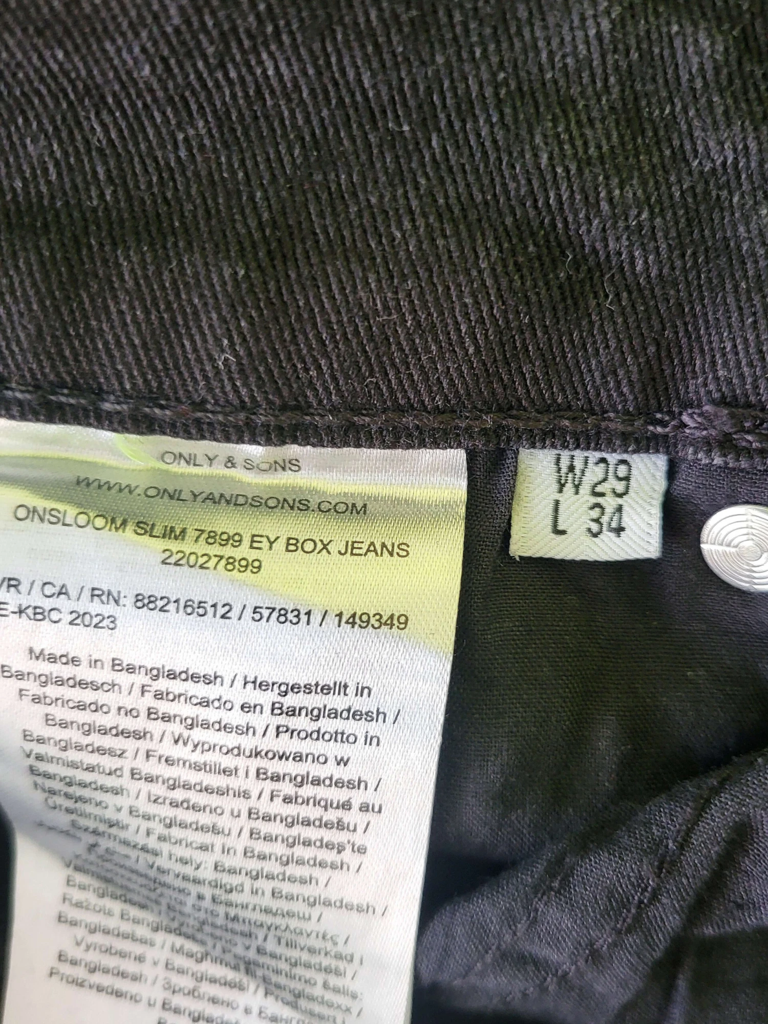 Only & Sons Slim Fit Jeans Basic Hose Stoned Washed Denim Pants ONSLOOM In Schwarz 3 Only & Sons Slim Fit Jeans Basic Hose Stoned Washed Denim Pants ONSLOOM In Schwarz – Bild 3