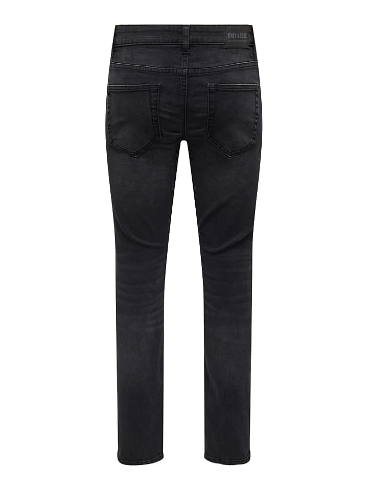 Only & Sons Slim Fit Jeans Basic Hose Stoned Washed Denim Pants ONSLOOM In Schwarz 5 Only & Sons Slim Fit Jeans Basic Hose Stoned Washed Denim Pants ONSLOOM In Schwarz – Bild 5