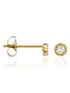 Gold-Ohrstecker "Petits Ronds" Mit Edelsteinen -Limango Verkäufe or eclat gold ohrstecker petits ronds mit edelsteinen 1