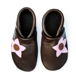 Hausschuhe / Lederpuschen Mit Blume In Dunkelbraun / Lila -Limango Verkäufe pantau its a small world hausschuhe lederpuschen mit blume in dunkelbraun lila 2