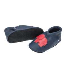 Hausschuhe / Lederpuschen Mit Elefant In Blau / Rot -Limango Verkäufe pantau its a small world hausschuhe lederpuschen mit elefant in blau rot 1