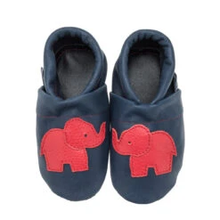 Hausschuhe / Lederpuschen Mit Elefant In Blau / Rot -Limango Verkäufe pantau its a small world hausschuhe lederpuschen mit elefant in blau rot 2