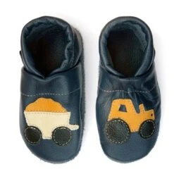 Hausschuhe / Lederpuschen Mit Traktor In Blau / Gelb -Limango Verkäufe pantau its a small world hausschuhe lederpuschen mit traktor in blau gelb 2