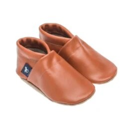 Hausschuhe / Lederpuschen Uni Orange