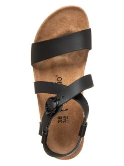 Leder-Keilsandaletten "Sibyl Ring-Buckle" In Schwarz - Weite S -Limango Verkäufe papillio leder keilsandaletten sibyl ring buckle in schwarz weite s 3