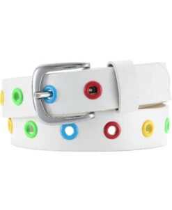 Playshoes PU-Gürtel Mit Nieten In Weiß