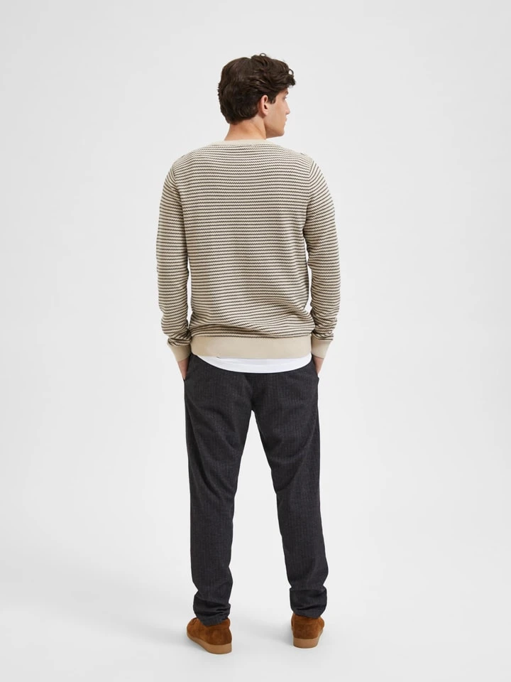 Selected Homme Pullover "Robin" In Beige/ Schwarz 5 Selected Homme Pullover "Robin" In Beige/ Schwarz – Bild 5