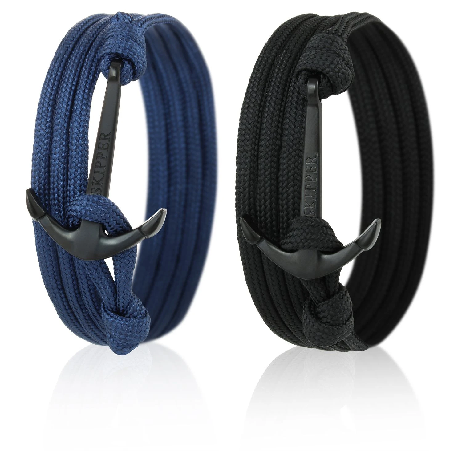 Anker-Armbänder Mit Einem Anker In Schwarz/Dunkelblau 1 Anker-Armbänder Mit Einem Anker In Schwarz/Dunkelblau