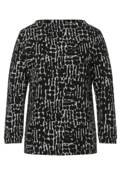 STREET ONE Shirt Mit Struktur Dessin Black