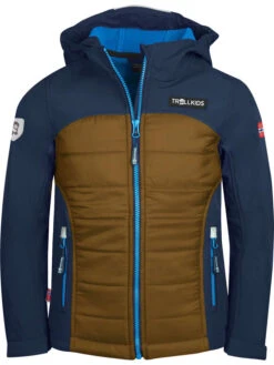 TROLLKIDS Übergangsjacke "Lysefjord" In Braun/ Dunkelblau