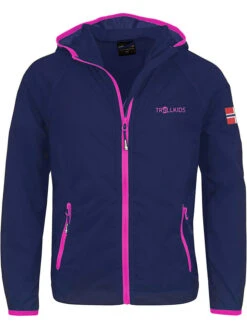 TROLLKIDS Windbreaker "Fjell" In Dunkelblau/ Pink