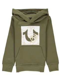 True Religion Hoodie "Buddha Box Hoodie" In Khaki