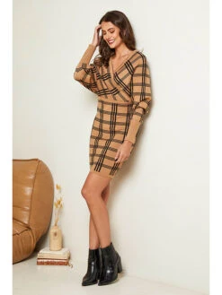 Kleid In Camel/ Schwarz -Limango Verkäufe unanyme georges rech kleid in camel schwarz 4