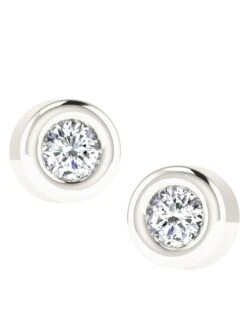 Weißgold-Ohrstecker Mit Diamanten