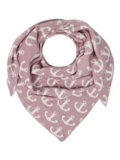 Dreieckstuch "Anker" In Rosa/ Weiß - (L)110 X (B)76 Cm