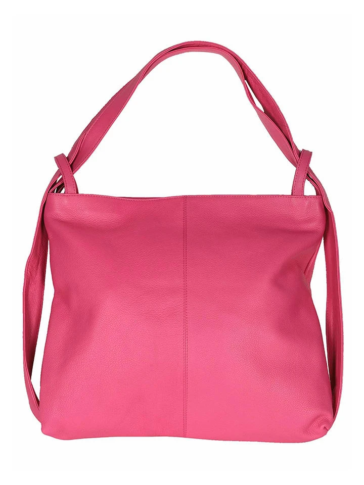 Leder-Schultertasche In Pink - (B)37x (H)40x (T)8cm 1 Leder-Schultertasche In Pink - (B)37x (H)40x (T)8cm